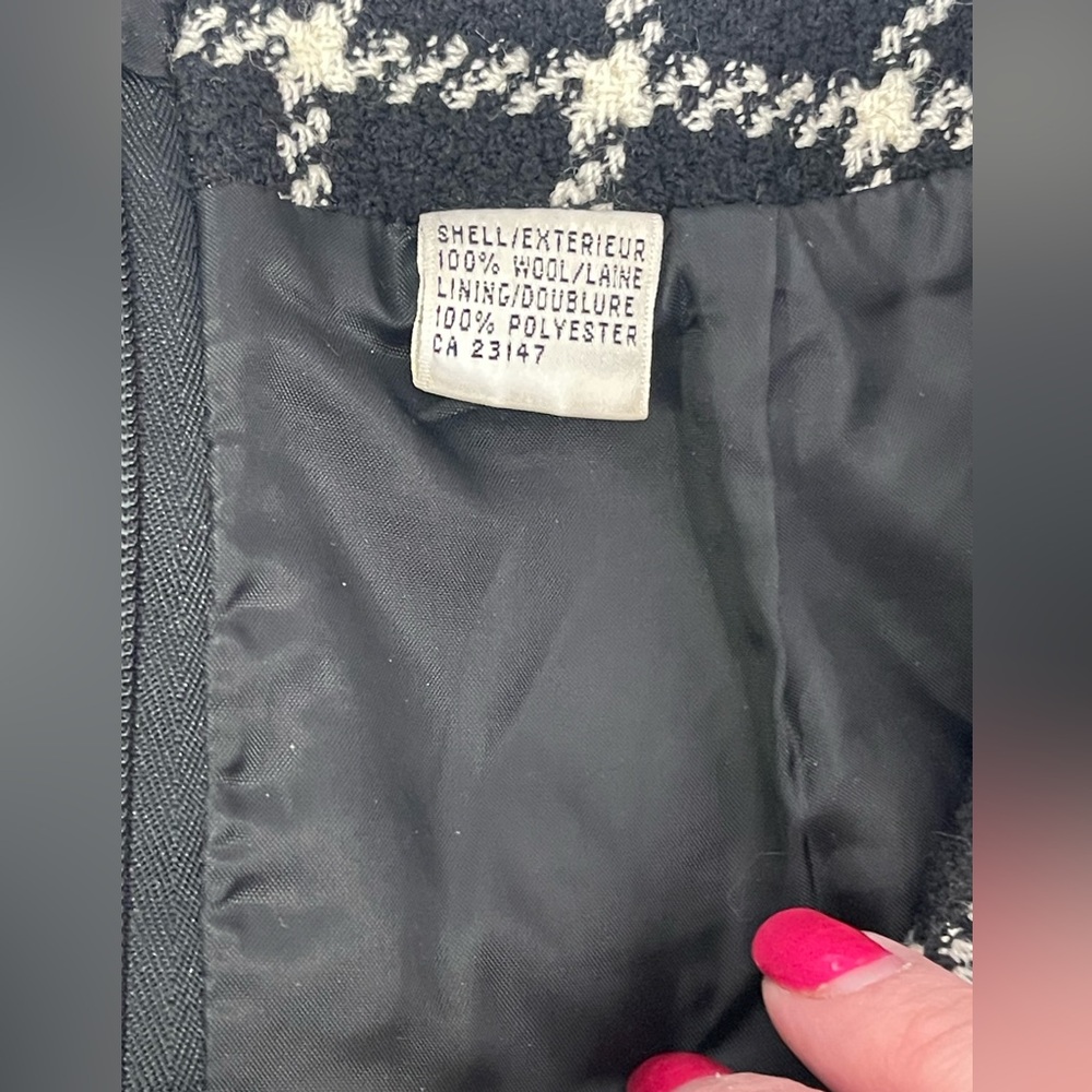 Talbots skirt size 4 black & white tweed 100% wool pencil skirt PERFECT! 🖤 - Picture 3 of 6